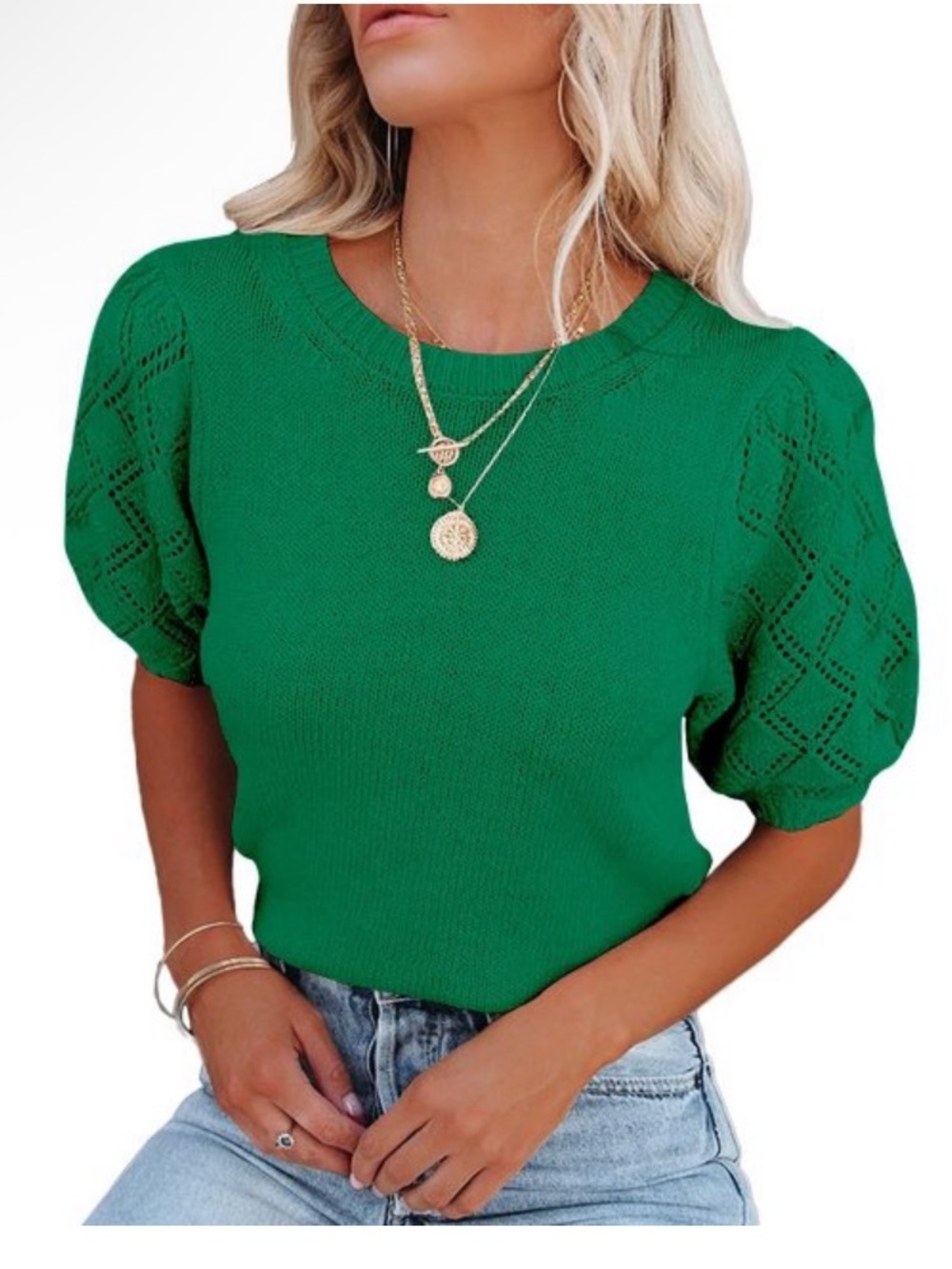 Emerald Sleeve Knit Top